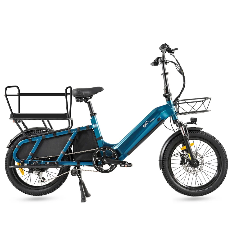 CMACEWHEEL HQ20 500W 20" Bicicleta Eléctrica 960Wh Longtail Cargo E-Bike con Sensor de Torsion 48V 20Ah Batería