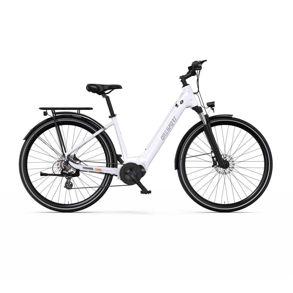 OneSport OT07 Motor Bafang de 250W de accionamiento medio Bicicleta de trekking ciudad 700*45C Bicicleta eléctrica de 374Wh con Sensor de Torsión