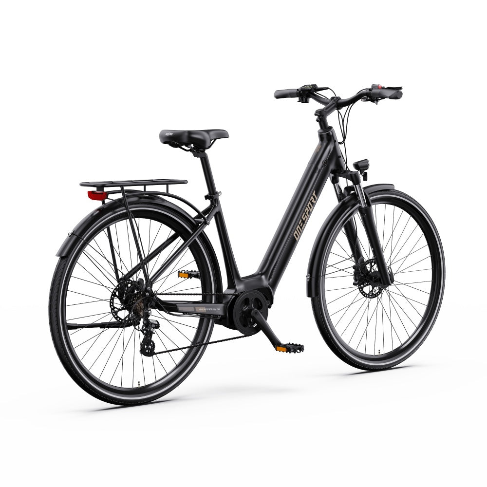 OneSport OT07 Motor Bafang de 250W de accionamiento medio Bicicleta de trekking ciudad 700*45C Bicicleta eléctrica de 374Wh con Sensor de Torsión