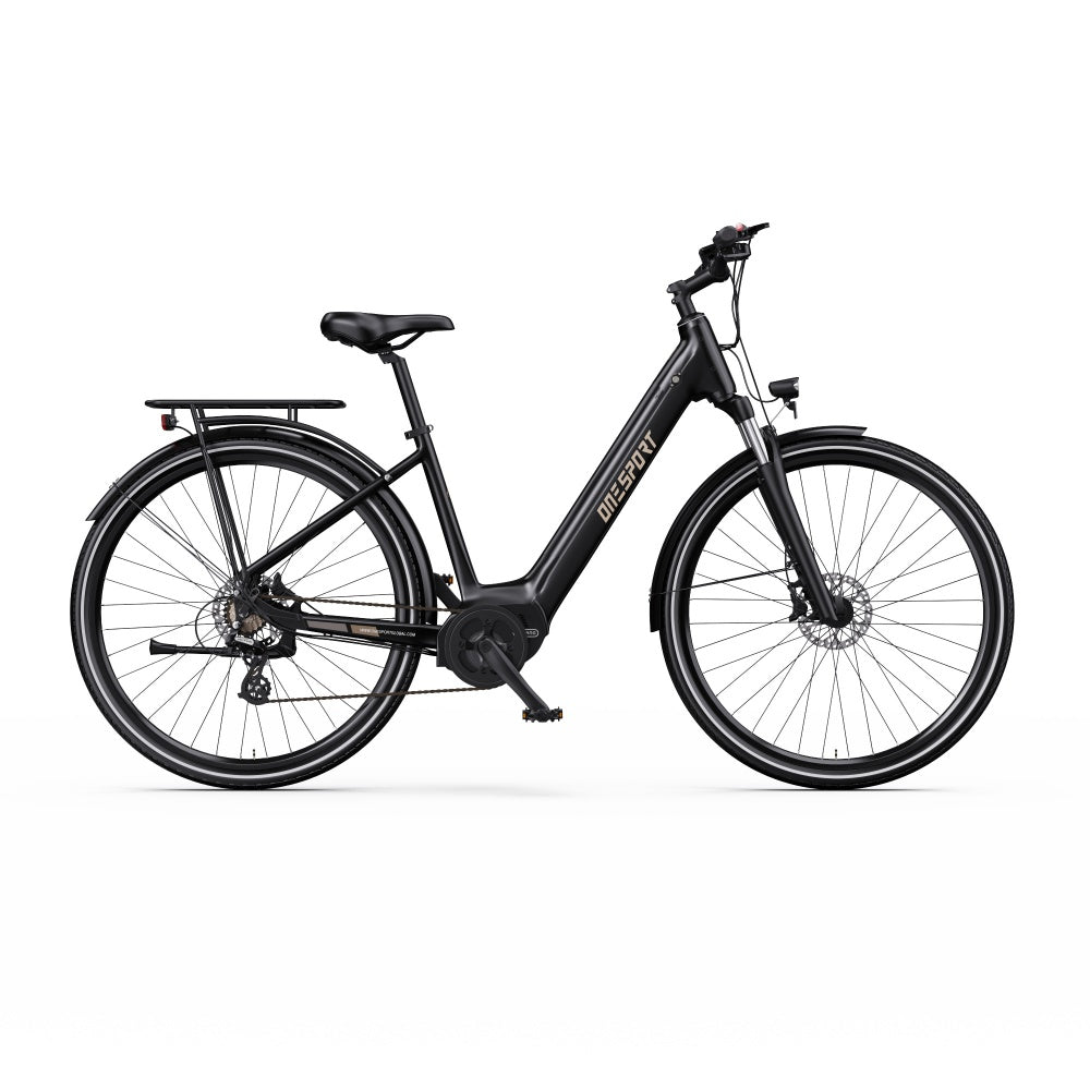 OneSport OT07 Motor Bafang de 250W de accionamiento medio Bicicleta de trekking ciudad 700*45C Bicicleta eléctrica de 374Wh con Sensor de Torsión