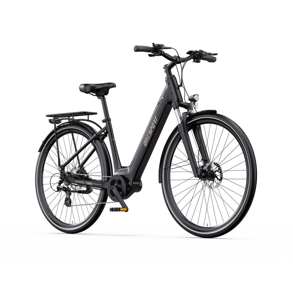 OneSport OT07 Motor Bafang de 250W de accionamiento medio Bicicleta de trekking ciudad 700*45C Bicicleta eléctrica de 374Wh con Sensor de Torsión