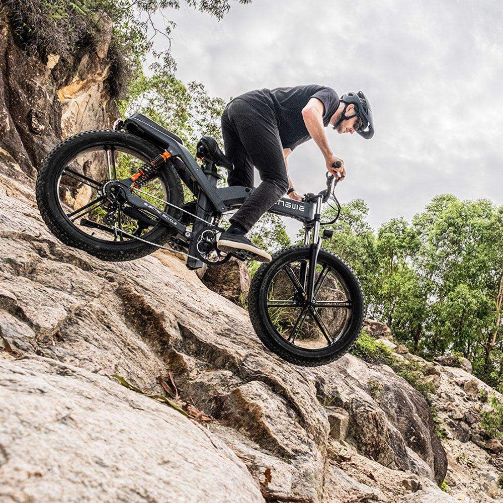 Engwe X26 1000W 26 "Fat Bike Bicicleta de montaña eléctrica plegable Baterías duales EMTB