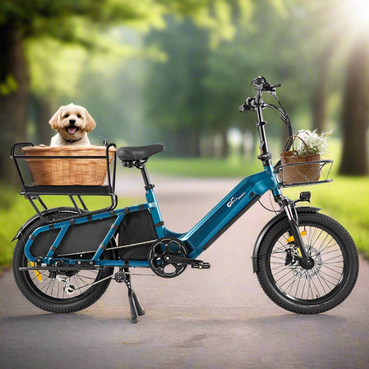 CMACEWHEEL HQ20 500W 20" Bicicleta Eléctrica 960Wh Longtail Cargo E-Bike con Sensor de Torsion 48V 20Ah Batería